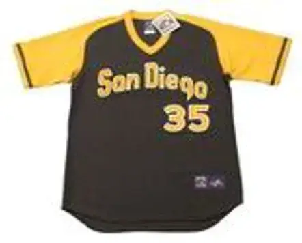 RANDY JONES San Diego Padres 1979 Away Majestic Baseball Throwback Jersey 