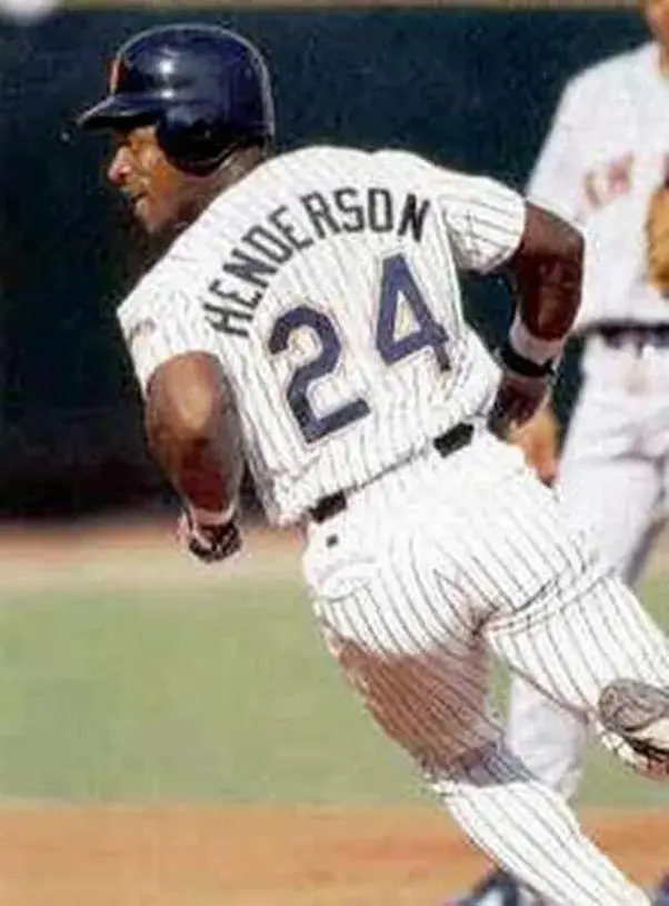 RICKEY HENDERSON San Diego Padres 1996 Home Majestic Throwback Baseball Jersey 