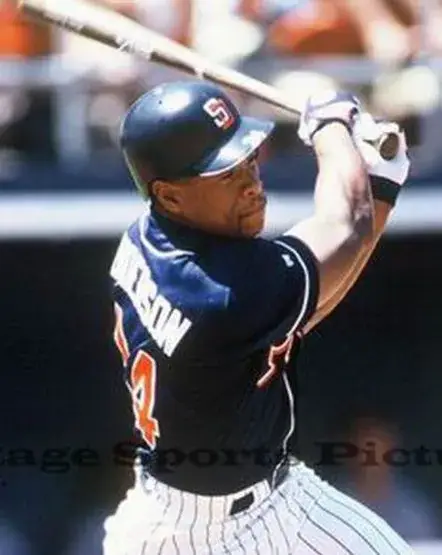 RICKEY HENDERSON San Diego Padres 1997 Alternate Majestic Baseball Throwback Jersey 