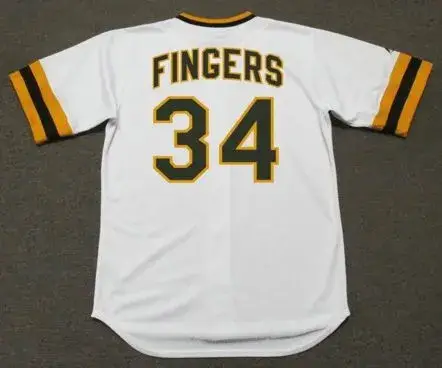 ROLLIE FINGERS San Diego Padres 1970’s Majestic Cooperstown Home Baseball Jersey 
