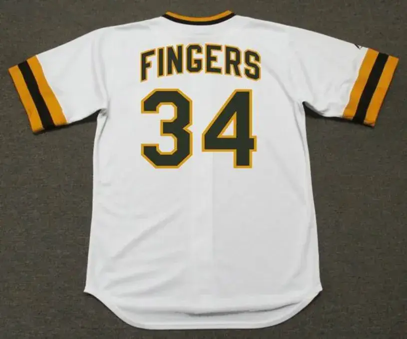 ROLLIE FINGERS San Diego Padres 1970’s Majestic Cooperstown Home Baseball Jersey 