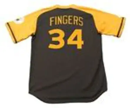 ROLLIE FINGERS San Diego Padres 1978 Majestic Cooperstown Away Baseball Jersey 
