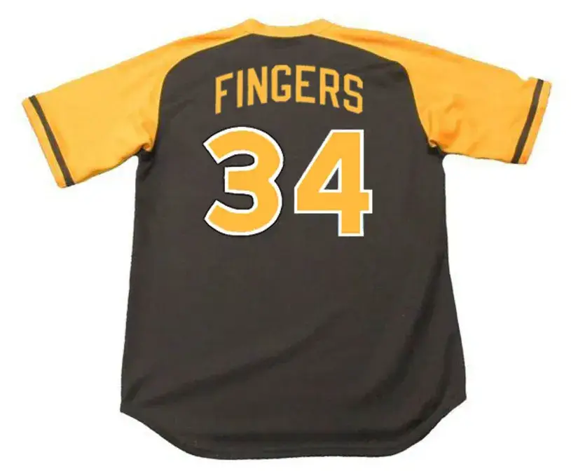 ROLLIE FINGERS San Diego Padres 1979 Away Majestic Baseball Throwback Jersey