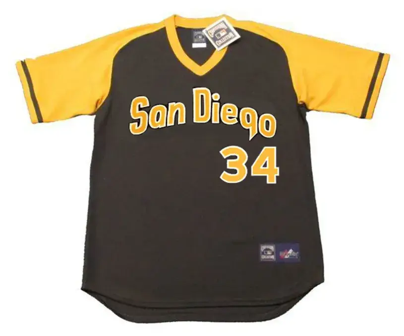 ROLLIE FINGERS San Diego Padres 1979 Away Majestic Baseball Throwback Jersey 