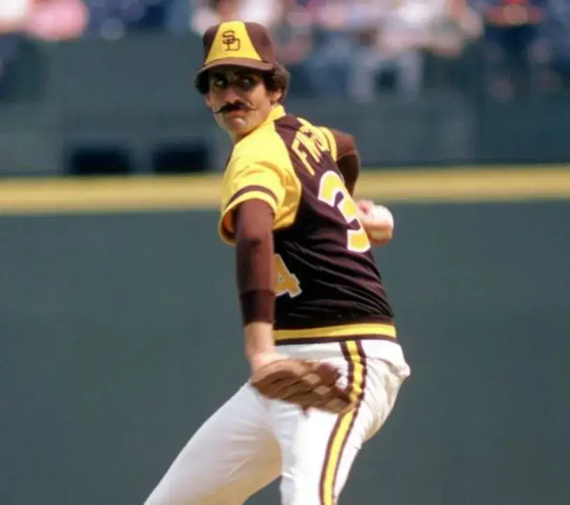 ROLLIE FINGERS San Diego Padres 1979 Away Majestic Baseball Throwback Jersey 