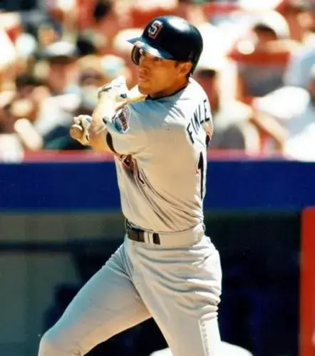 STEVE FINLEY San Diego Padres 1998 Away Majestic Baseball Throwback Jersey 