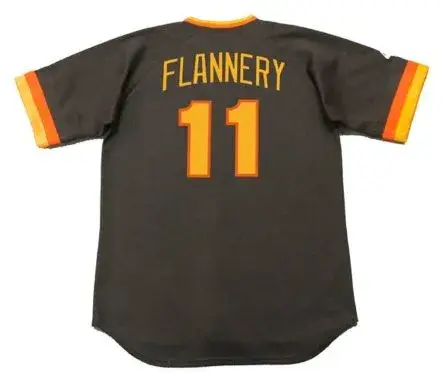 TIM FLANNERY San Diego Padres 1984 Majestic Cooperstown Away Baseball Jersey 
