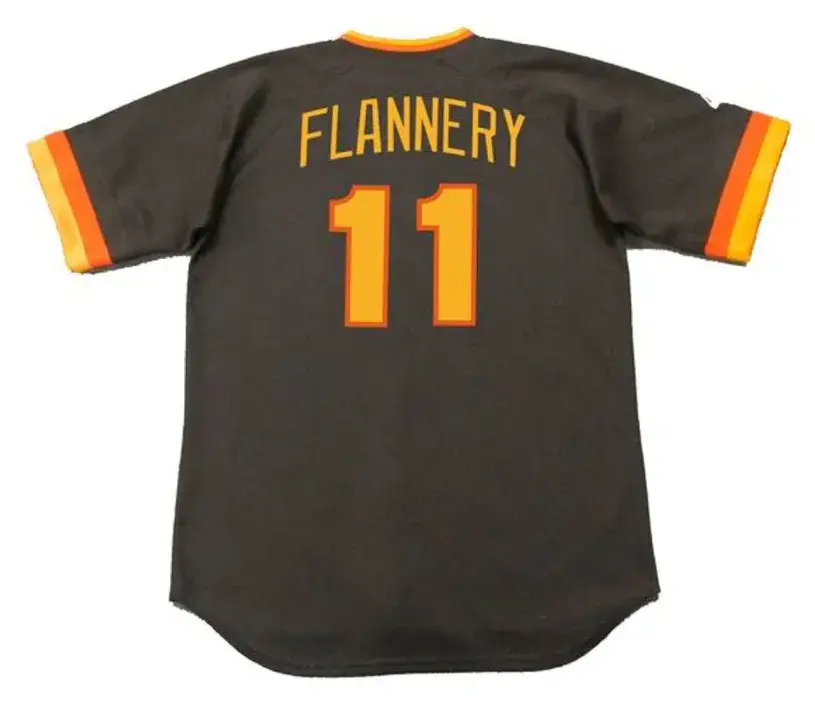 TIM FLANNERY San Diego Padres 1984 Majestic Cooperstown Away Baseball Jersey 