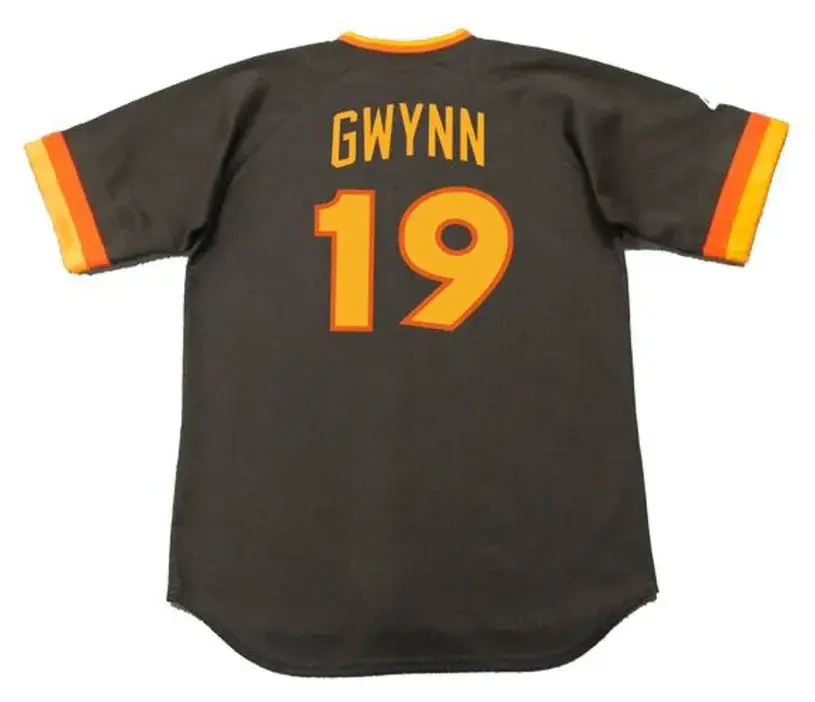 TONY GWYNN San Diego Padres 1984 Majestic Throwback Away Baseball Jersey 