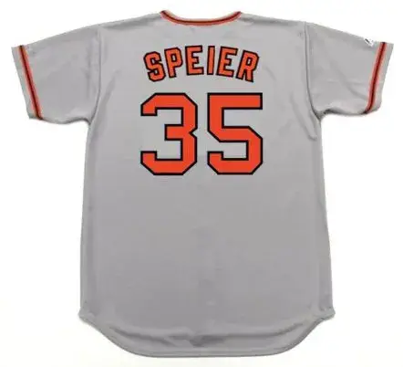 CHRIS SPEIER San Francisco Giants 1973 Majestic Cooperstown Away Baseball Jersey 