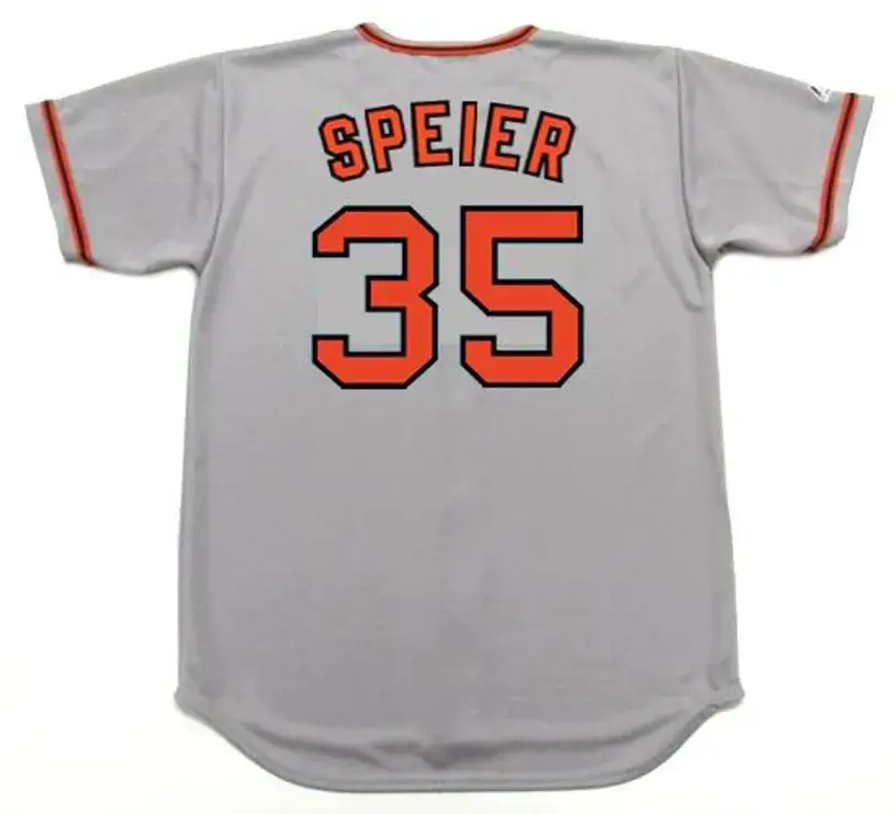 CHRIS SPEIER San Francisco Giants 1973 Majestic Cooperstown Away Baseball Jersey 