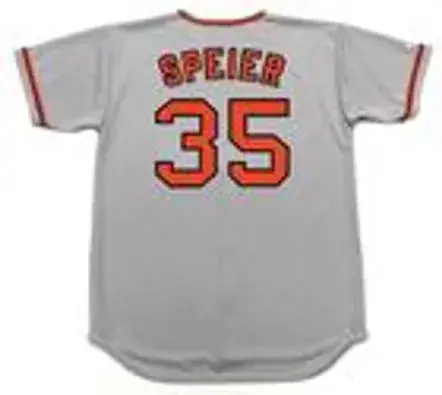 CHRIS SPEIER San Francisco Giants 1973 Majestic Cooperstown Away Baseball Jersey 