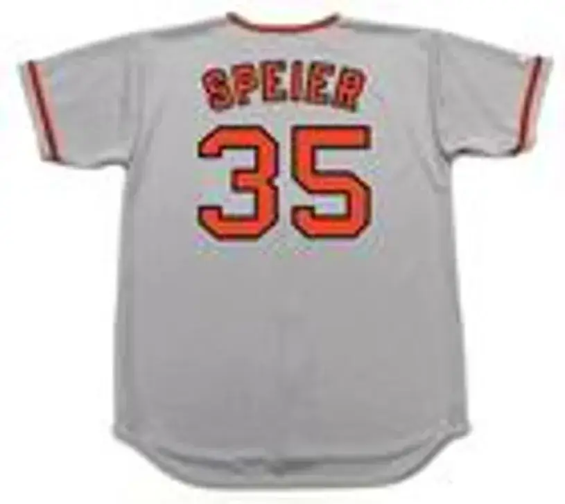 CHRIS SPEIER San Francisco Giants 1973 Majestic Cooperstown Away Baseball Jersey 