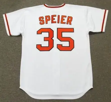 CHRIS SPEIER San Francisco Giants 1973 Majestic Cooperstown Home Baseball Jersey 