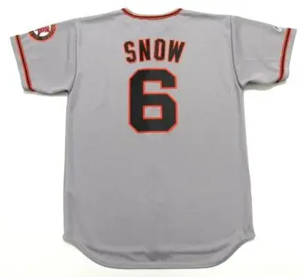 J.T. SNOW San Francisco Giants 2002 Away Majestic Baseball Throwback Jersey 