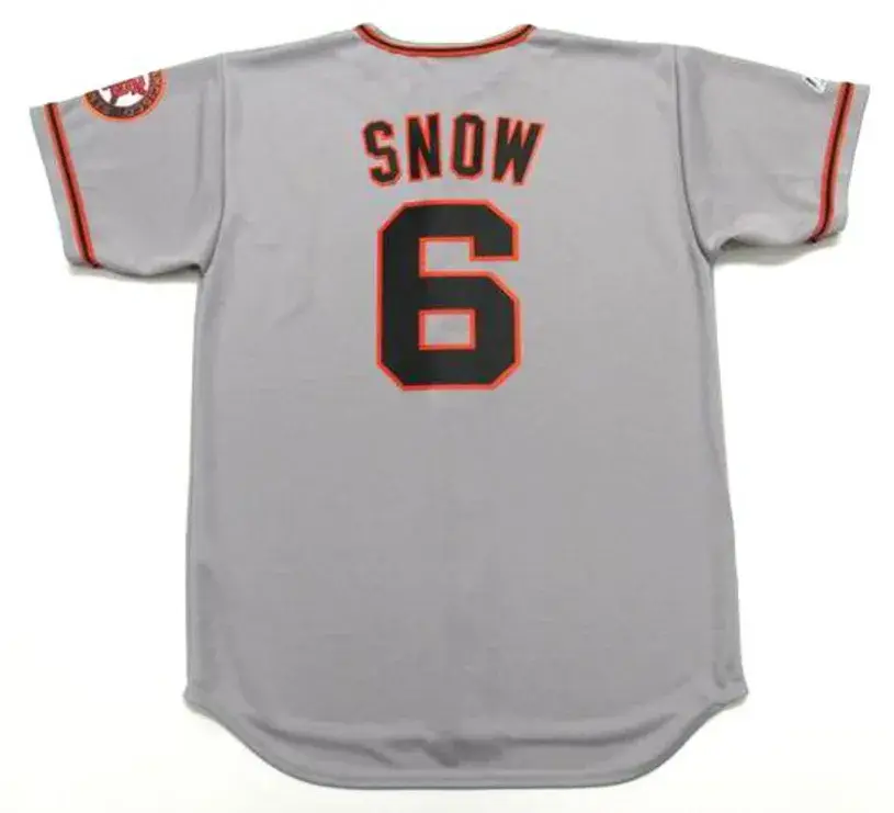 J.T. SNOW San Francisco Giants 2002 Away Majestic Baseball Throwback Jersey 