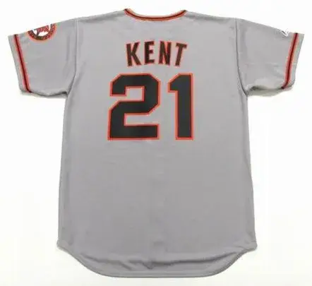 JEFF KENT San Francisco Giants 2002 Majestic Throwback Away Baseball Jersey 