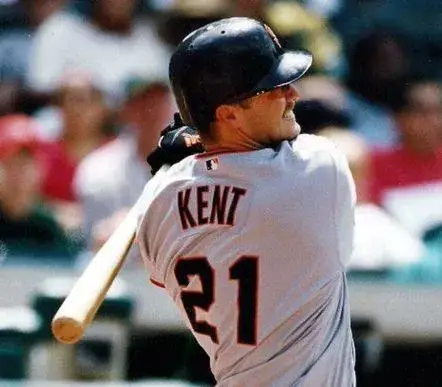 JEFF KENT San Francisco Giants 2002 Majestic Throwback Away Baseball Jersey 