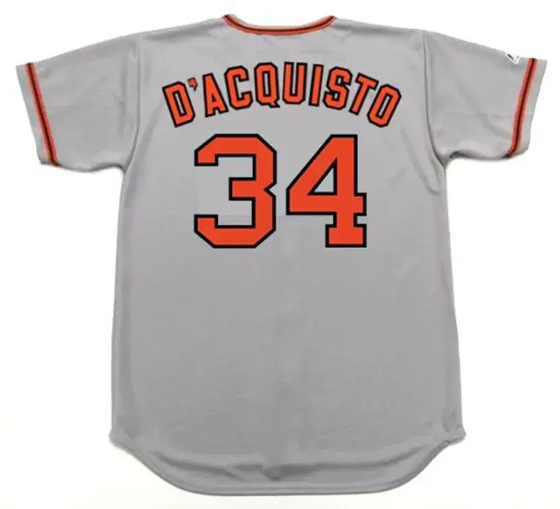JOHN D’ACQUISTO San Francisco Giants 1974 Majestic Cooperstown Away Baseball Jersey 