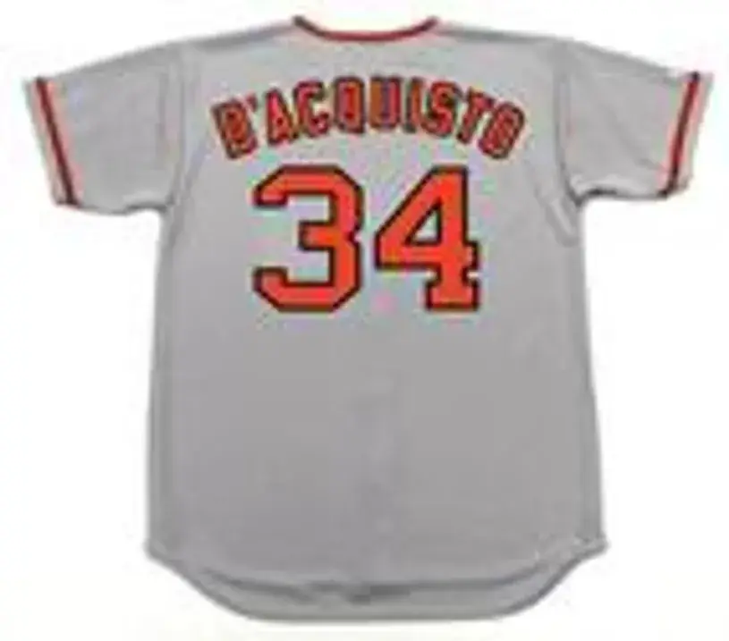 JOHN D’ACQUISTO San Francisco Giants 1974 Majestic Cooperstown Away Baseball Jersey 