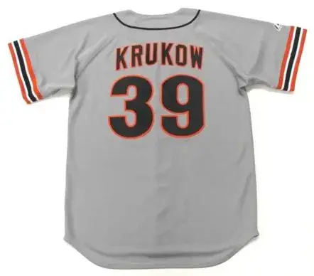 MIKE KRUKOW San Francisco Giants 1989 Away Majestic Baseball Throwback Jersey 