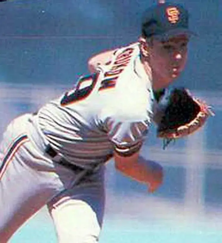 MIKE KRUKOW San Francisco Giants 1989 Away Majestic Baseball Throwback Jersey 