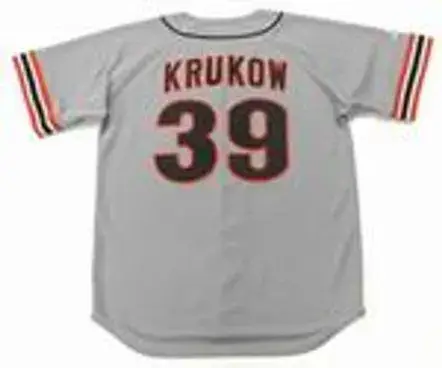 MIKE KRUKOW San Francisco Giants 1989 Away Majestic Baseball Throwback Jersey 