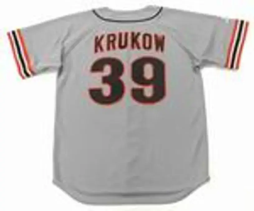 MIKE KRUKOW San Francisco Giants 1989 Away Majestic Baseball Throwback Jersey 