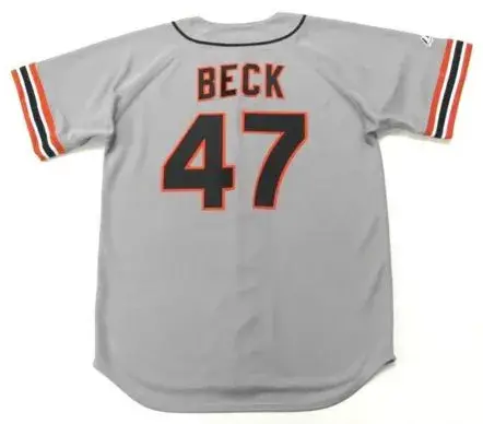 ROD BECK San Francisco Giants 1993 Majestic Cooperstown Away Baseball Jersey 