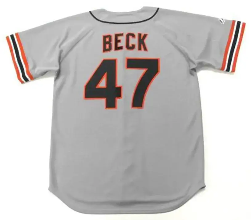 ROD BECK San Francisco Giants 1993 Majestic Cooperstown Away Baseball Jersey 