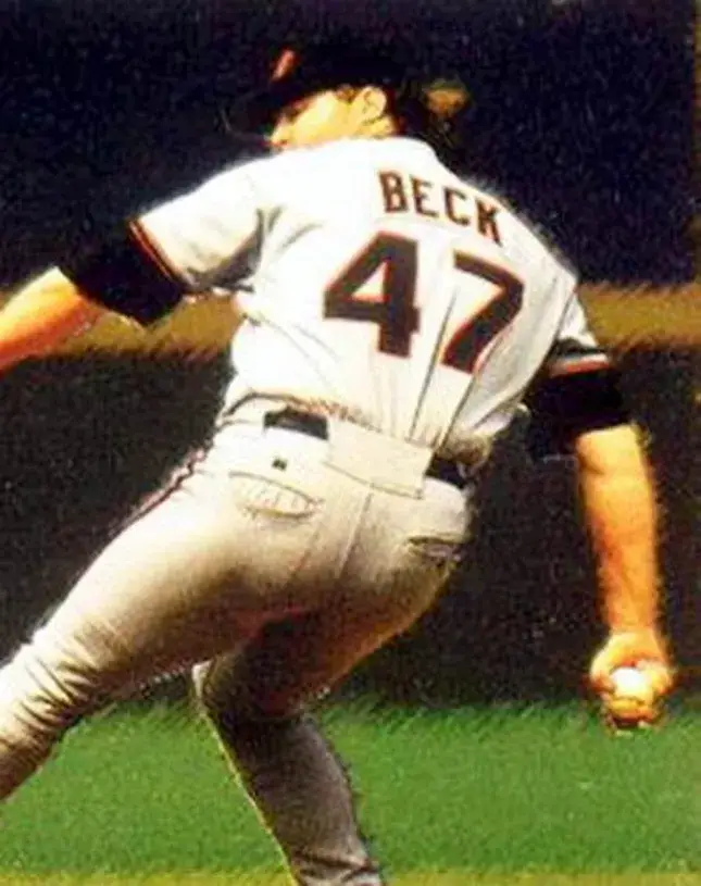 ROD BECK San Francisco Giants 1993 Majestic Cooperstown Away Baseball Jersey 