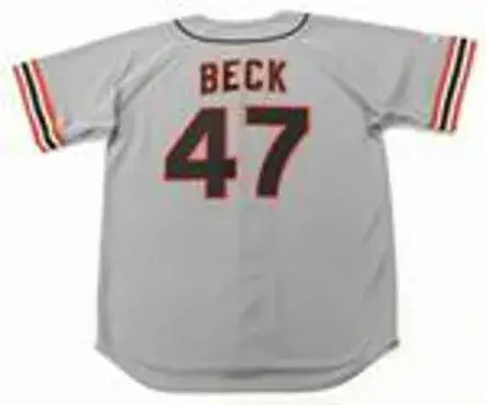 ROD BECK San Francisco Giants 1993 Majestic Cooperstown Away Baseball Jersey 