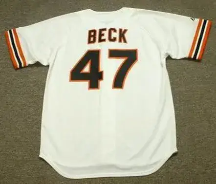 ROD BECK San Francisco Giants 1993 Majestic Cooperstown Throwback Home Jersey 