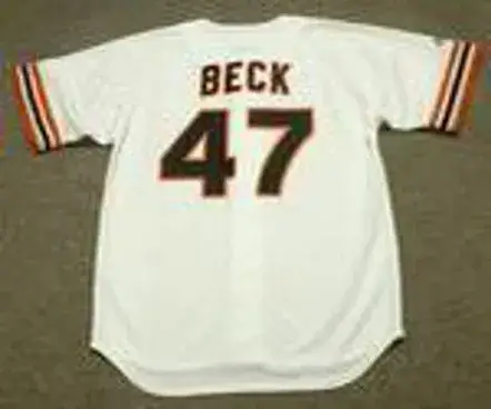 ROD BECK San Francisco Giants 1993 Majestic Cooperstown Throwback Home Jersey 