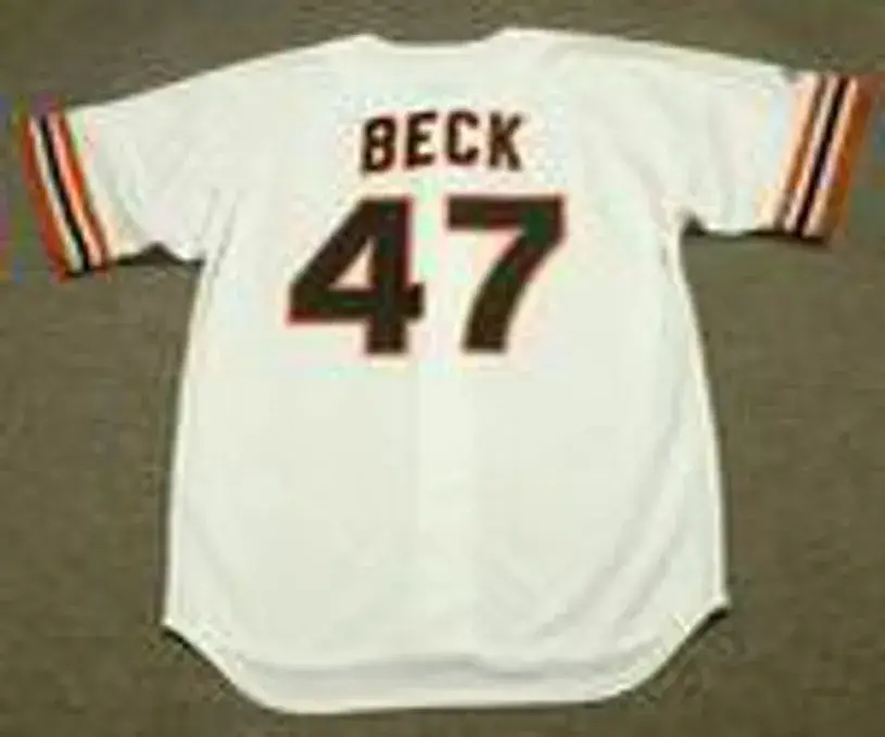 ROD BECK San Francisco Giants 1993 Majestic Cooperstown Throwback Home Jersey 