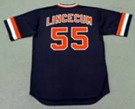 TIM LINCECUM San Francisco Giants 1980’s Majestic Cooperstown Away Baseball Jersey 