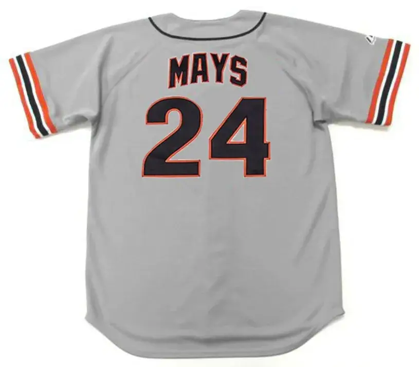 WILLIE MAYS San Francisco Giants 1980’s Away Majestic Baseball Throwback Jersey 