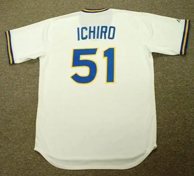 ICHIRO SUZUKI Seattle Mariners 1970’s Majestic Cooperstown Baseball Jersey 