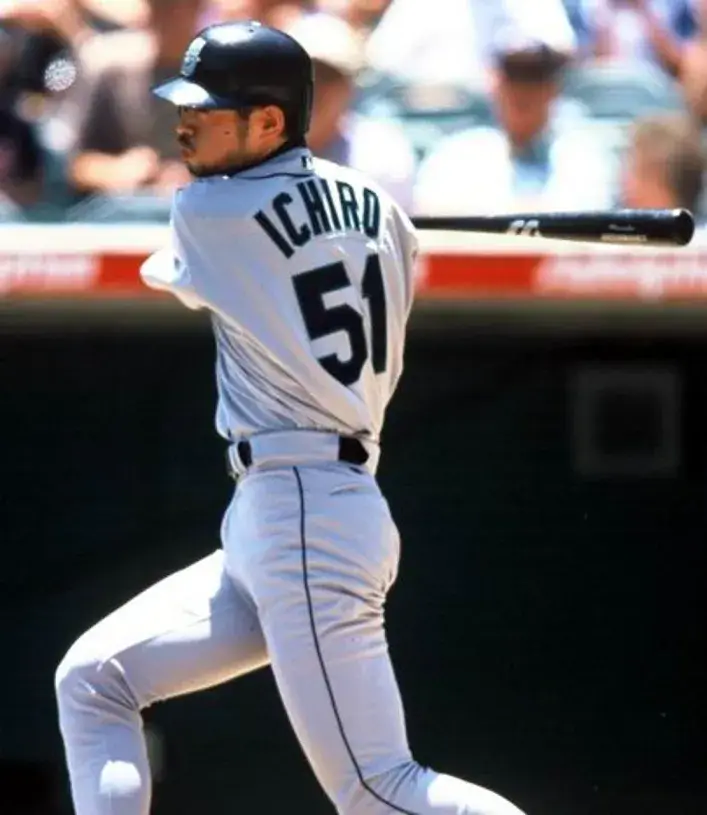 ICHIRO SUZUKI Seattle Mariners 2001 Majestic Throwback Away Baseball Jersey 