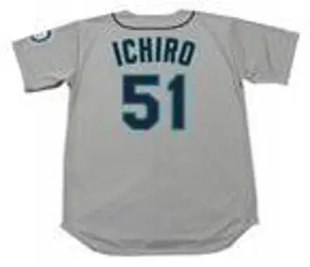 ICHIRO SUZUKI Seattle Mariners 2001 Majestic Throwback Away Baseball Jersey 
