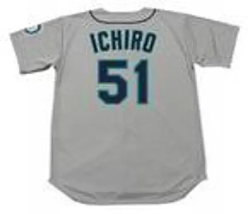 ICHIRO SUZUKI Seattle Mariners 2001 Majestic Throwback Away Baseball Jersey 