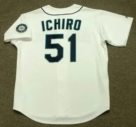 ICHIRO SUZUKI Seattle Mariners 2001 Majestic Throwback Home Baseball Jersey 