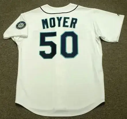 JAMIE MOYER Seattle Mariners 1997 Majestic Throwback Home Baseball Jersey 