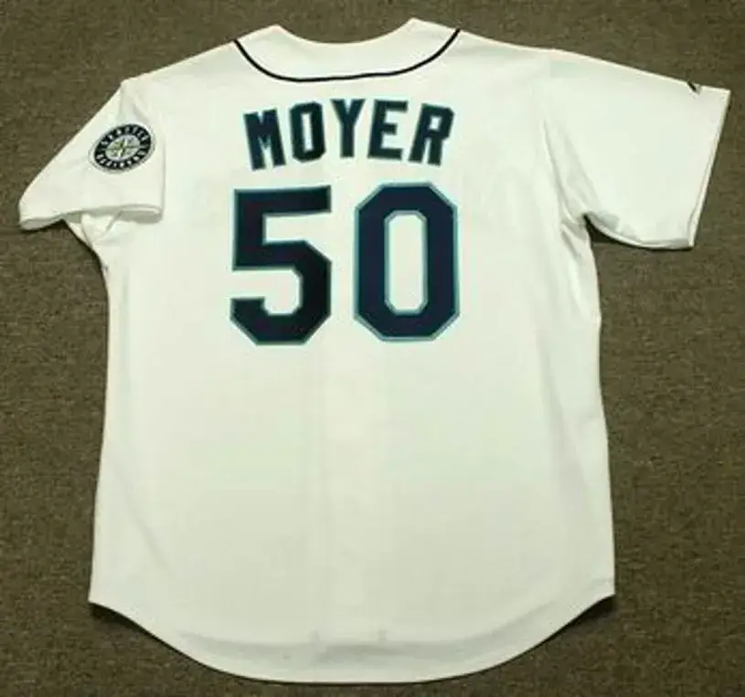 JAMIE MOYER Seattle Mariners 1997 Majestic Throwback Home Baseball Jersey 