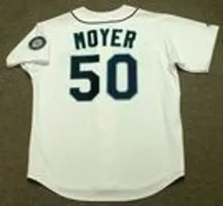 JAMIE MOYER Seattle Mariners 1997 Majestic Throwback Home Baseball Jersey 