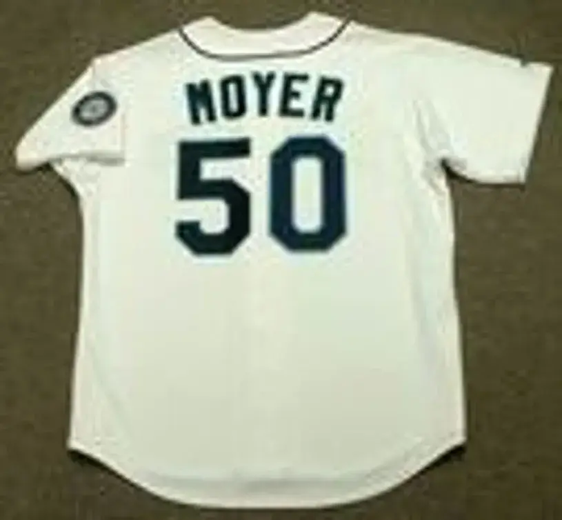 JAMIE MOYER Seattle Mariners 1997 Majestic Throwback Home Baseball Jersey 