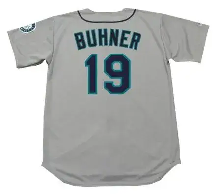 JAY BUHNER Seattle Mariners 1997 Majestic Throwback Away Baseball Jersey 