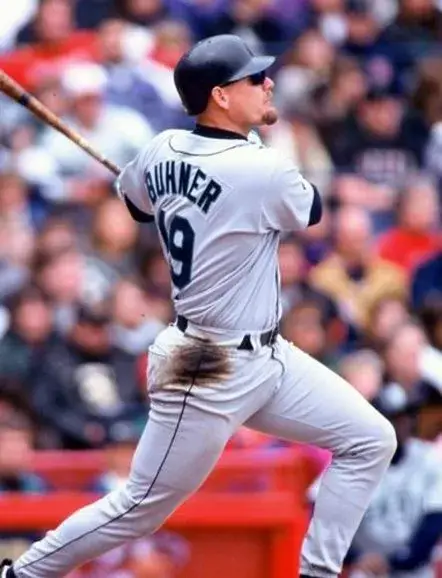 JAY BUHNER Seattle Mariners 1997 Majestic Throwback Away Baseball Jersey 