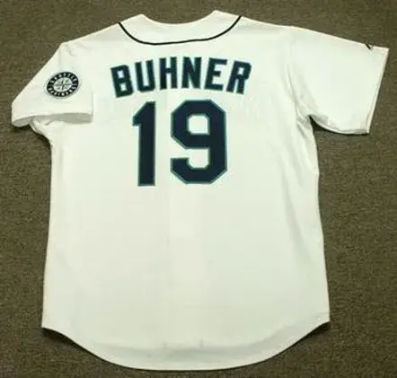 JAY BUHNER Seattle Mariners 1997 Majestic Throwback Home Baseball Jersey 