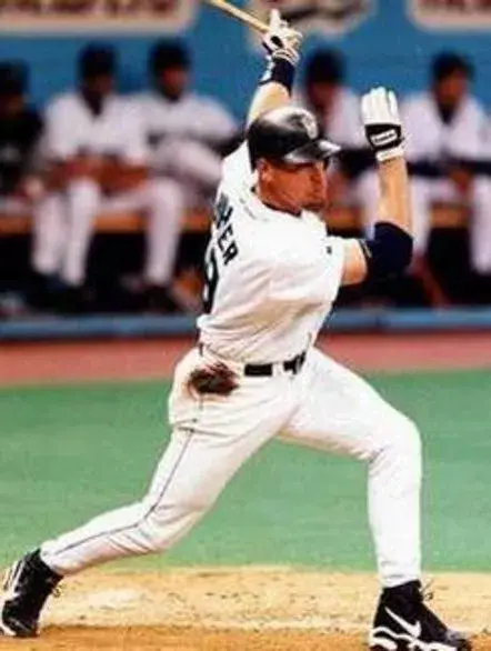 JAY BUHNER Seattle Mariners 1997 Majestic Throwback Home Baseball Jersey 